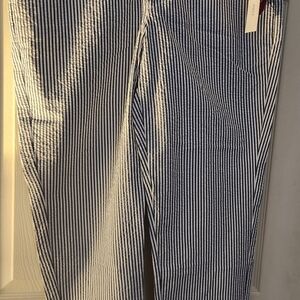 Merona Blue and White Cropped Seersucker Pants